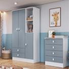 Quarto de Bebê Cômoda 4 Gavetas e Guarda Roupa 3 Portas Tedy