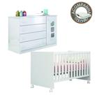 Quarto de Bebê Cômoda Sapateira Lívia e Berço 1344 com Rodízios e Colchão Light Branco Phoenix Qmovi Ortobom Quarto de Bebê Cômoda Sapateira Lívia e Berço 1344 com Rodízios e Colchão Light Branco Phoenix Qmovi Ortobom