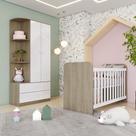 Quarto de Bebê Compacto com Berço e Guarda Roupa Sonho Encantado Espresso Móveis