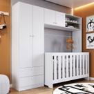 Quarto de Bebê Completo 3 em 1 Imaginação 4 Portas Branco - Pnr Móveis