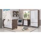 Quarto de Bebe Completo 3 Peças 1 Cômoda 1 Roupeiro 1 Berço Pipoca Móveis Percasa Carvalho/Branco