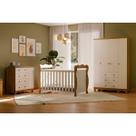 Quarto de Bebê Completo 3 Peças (1GuardaRoupa+1Berço+1Cômoda) QI113 Branco/Amêndoa - Peroba