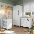 Quarto de Bebê Completo Aquarela 4 em 1 com Colchão Branco - Pnr Móveis Quarto de Bebê Completo Aquarela 4 em 1 com Colchão Branco - Pnr Móveis