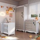 Quarto de Bebê Completo Aquarela 4 em 1 com Colchão Cinnamon/Branco - Pnr Móveis Quarto de Bebê Completo Aquarela 4 em 1 com Colchão Cinnamon/Branco - Pnr Móveis