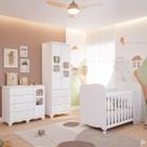Quarto de Bebê Completo Berço Americano Uli Guarda Roupa Uli 2 Portas Cômoda Uli