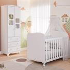 Quarto de Bebê Completo Berço Americano Uli Guarda Roupa Uli 2 Portas