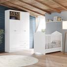 Quarto de Bebê Completo Berço e Guarda-roupa Vanila