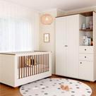 Quarto de Bebê Completo Berço Evolutivo e Guarda-roupa Ananda Casatema Madeiraoriginals Off White/Mel