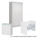 Quarto de Bebê Completo Berço Guarda Roupa Cômoda Doce Sonho Branco Qmovi