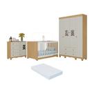 Quarto De Bebê Completo C-berço Americano 3x1 Colchão Ternura Multimóveis MP4663 Madeirado-off White