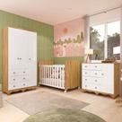 Quarto de Bebê Completo Celline 100% Mdf 4 Portas 7 Gavetas Branco/Amêndoa - Pnr Móveis Quarto de Bebê Completo Celline 100% Mdf 4 Portas 7 Gavetas Branco/Amêndoa - Pnr Móveis