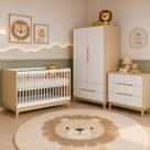 Quarto de Bebê Completo com Berço 2 em 1, vira Mini Cama Cômoda 6 Gavetas e Guarda Roupa 2 portas Tomi Branco com Carvalho Brinde Colchão Quarto de Bebê Completo com Berço 2 em 1, vira Mini Cama Cômoda 6 Gavetas e Guarda Roupa 2 portas Tomi Branco com Carvalho Brinde Colchão