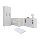 Quarto de Bebê Completo com Berço 3 em 1 com Colchão Incluso Amora Multimóveis MP4577