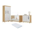 Quarto de Bebê Completo com Berço 3 em 1 com Colchão Incluso Aurora Multimóveis MP4576
