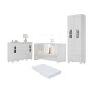 Quarto de Bebê Completo com Berço 3 em 1 com Colchão Incluso Aurora Multimóveis MP4580