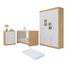 Quarto de Bebê Completo com Berço 3 em 1 com Colchão Incluso Brisa Multimóveis MP4537