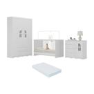 Quarto De Bebê Completo Com Berço 3 Em 1 Com Colchão Incluso Liz Multimóveis MP4567 Branco Quarto De Bebê Completo Com Berço 3 Em 1 Com Colchão Incluso Liz Multimóveis MP4567 Branco