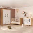 Quarto De Bebê Completo Com Berço 3 Em 1 Com Colchão Incluso Liz Multimóveis MP4567 Madeirado/branco