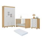 Quarto de Bebê Completo com Berço 3 em 1 com Colchão Incluso Luna Multimóveis MP4540