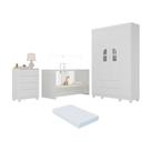 Quarto de Bebê Completo com Berço 3 em 1 com Colchão Incluso Nina Multimóveis MP4570