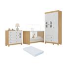 Quarto de Bebê Completo com Berço 3 em 1 com Colchão Incluso Nina Multimóveis MP4574 Quarto de Bebê Completo com Berço 3 em 1 com Colchão Incluso Nina Multimóveis MP4574