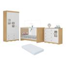 Quarto de Bebê Completo com Berço 3 em 1 com Colchão Incluso Serena Multimóveis MP4543