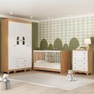 Quarto de Bebê Completo com Berço 3 em 1 para Colchão 130x60cm Aurora Multimóveis MP4556 Quarto de Bebê Completo com Berço 3 em 1 para Colchão 130x60cm Aurora Multimóveis MP4556
