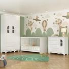 Quarto de Bebê Completo com Berço 3 em 1 para Colchão 130x60cm Aurora Multimóveis MP4560