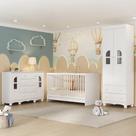 Quarto de Bebê Completo com Berço 3 em 1 para Colchão 130x60cm Aurora Multimóveis MP4564 Quarto de Bebê Completo com Berço 3 em 1 para Colchão 130x60cm Aurora Multimóveis MP4564