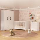 Quarto de Bebê Completo com Berço 3 em 1 para Colchão 130x60cm Liz Multimóveis MP4555 Quarto de Bebê Completo com Berço 3 em 1 para Colchão 130x60cm Liz Multimóveis MP4555