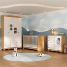 Quarto de Bebê Completo com Berço 3 em 1 para Colchão 130x60cm Luna Multimóveis MP4520