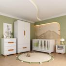 Quarto de Bebê Completo com Berço 3 em 1 para Colchão 130x60cm Multimóveis MP4399