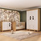Quarto de Bebê Completo com Berço 3 em 1 para Colchão 130x60cm Nina Multimóveis MP4550