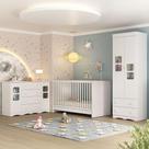 Quarto de Bebê Completo com Berço 3 em 1 para Colchão 130x60cm Serena Multimóveis MP4531