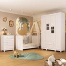 Quarto de Bebê Completo com Berço 3 em 1 para Colchão 130x60cm Sol Multimóveis MP4522