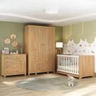 Quarto De Bebê Completo Com Berço Americano 3 Em 1 Allegra Multimóveis MP4582 Madeirado