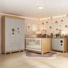 Quarto de Bebê Completo com Berço Americano 3 em 1 Bombom Multimóveis MP4614
