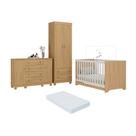 Quarto de Bebê Completo com Berço Americano 3 em 1 Colchão Incluso Allegra Multimóveis MP4610