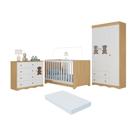 Quarto de Bebê Completo com Berço Americano 3 em 1 Colchão Incluso Doçura Multimóveis MP4670