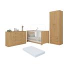 Quarto de Bebê Completo com Berço Americano 3 em 1 Colchão Incluso Encanto Multimóveis MP4609