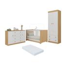 Quarto de Bebê Completo com Berço Americano 3 em 1 Colchão Incluso Encanto Multimóveis MP4609