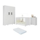 Quarto de Bebê Completo com Berço Americano 3 em 1 Colchão Incluso Fofura Multimóveis MP4665