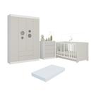 Quarto de Bebê Completo com Berço Americano 3 em 1 Colchão Incluso Pirulito Multimóveis MP4633