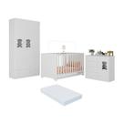 Quarto de Bebê Completo com Berço Americano 3 em 1 Colchão Incluso Teddy Multimóveis MP4668 Quarto de Bebê Completo com Berço Americano 3 em 1 Colchão Incluso Teddy Multimóveis MP4668