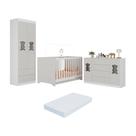Quarto de Bebê Completo com Berço Americano 3 em 1 Colchão Incluso Teddy Multimóveis MP4672