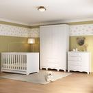 Quarto De Bebê Completo Com Berço Americano 3 Em 1 Dengo Multimóveis MP4584 Branco