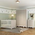 Quarto De Bebê Completo Com Berço Americano 3 Em 1 Dengo Multimóveis MP4588 Branco-off White