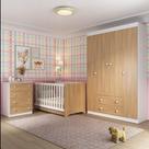 Quarto De Bebê Completo Com Berço Americano 3 Em 1 Encanto Multimóveis MP4585 Branco-madeirado
