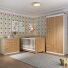 Quarto De Bebê Completo Com Berço Americano 3 Em 1 Encanto Multimóveis MP4589 Branco-madeirado Quarto De Bebê Completo Com Berço Americano 3 Em 1 Encanto Multimóveis MP4589 Branco-madeirado