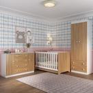 Quarto De Bebê Completo Com Berço Americano 3 Em 1 Encanto Multimóveis Mp4593 Branco/madeirado